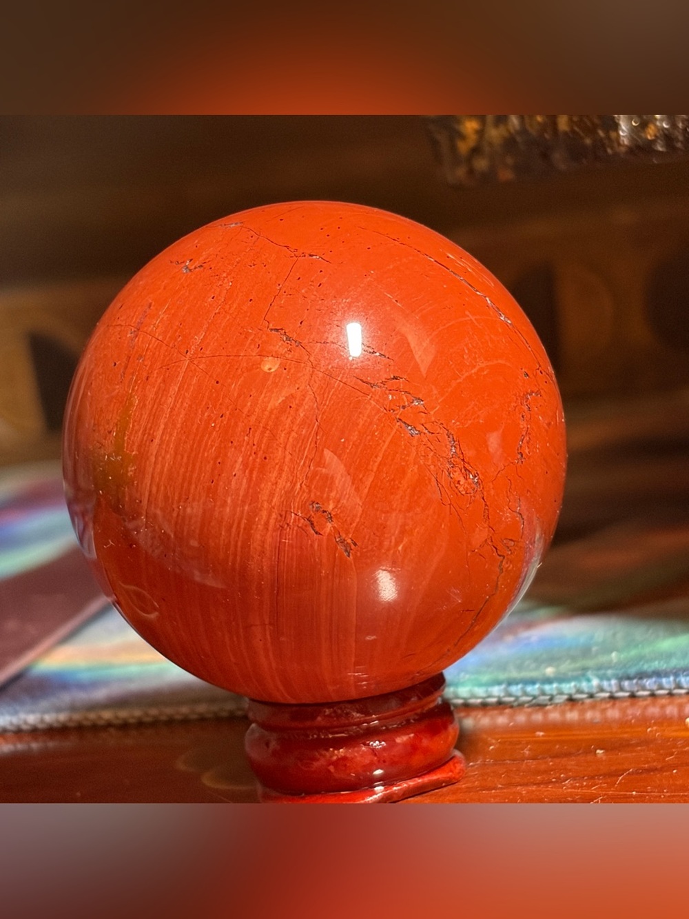 Red jasper crystal sphere